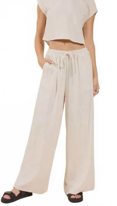 Sadie & Sage Madalyn White Linen Pants In Neutral