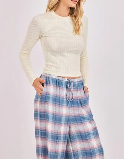 Sadie & Sage Maris Raised Top In Ivory In White