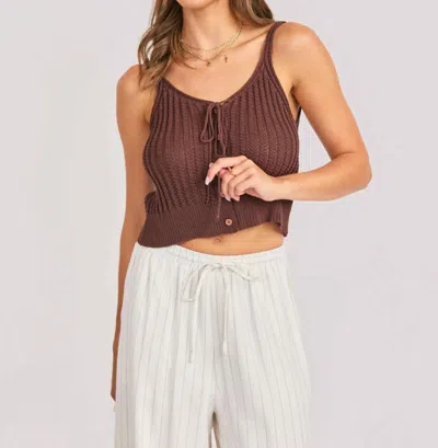 Sadie & Sage Marlow Buttoned Sweater Tank In Brown