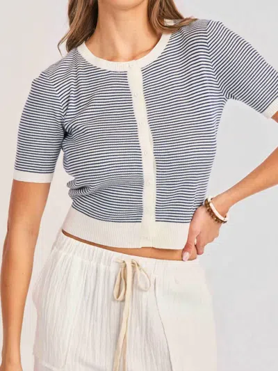 Sadie & Sage Mavi Stripe Cardigan In Navy In Blue