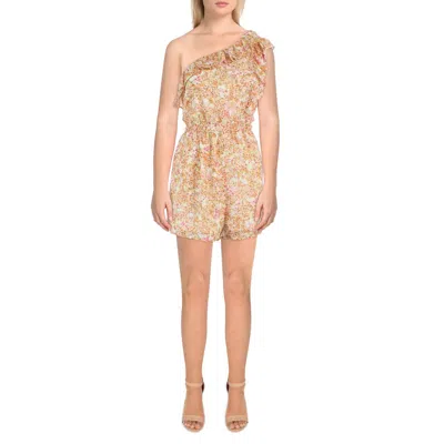 Sadie & Sage Maya Womens Ruffled One Shoulder Romper In Multi