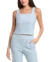 Sadie & Sage Mind You Cozy Cropped Top In Blue