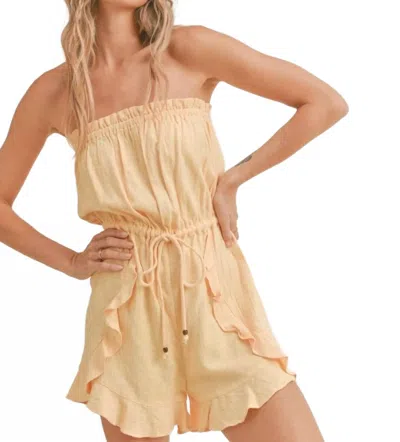 Sadie & Sage Miss Sunshine Linen Tube Romper In Melon In Orange