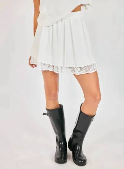 Sadie & Sage Misty Layered Mini Skirt In Ivory In White