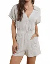 Sadie & Sage Mojave Button Romper In Black Ivory In White