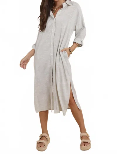 Sadie & Sage Mojave Duster Shirt Dress In Ivory/black In Multi