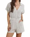 Sadie & Sage Mojave Button Romper In Black Ivory In White