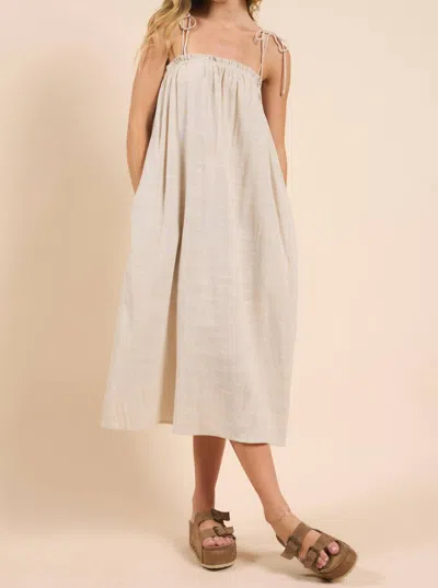 Sadie & Sage Mojave Tie Strap Midi Dress In Taupe In Gray