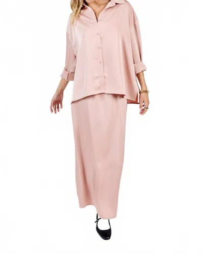 Sadie & Sage Mood Boost Button Up Shirt In Rose In Pink