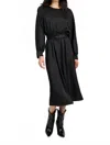 Sadie & Sage Mood Boost Dolman Sleeve Belted Midi Dress In Black In Black