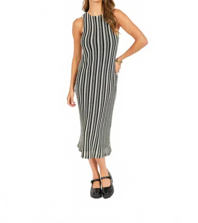 Sadie & Sage Moonlit Path Knit Dress In Black Ivory