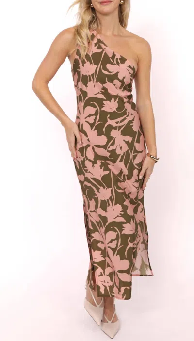 Sadie & Sage My Dearest Midi Dress In Olive Pink In Multi