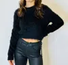 Sadie & Sage Nicks Feather Yarn Sweater In Black In Black
