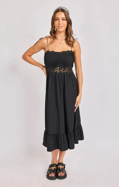 Sadie & Sage Night Bloom Midi Dress In Black