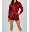 Sadie & Sage Night Vision Leather Romper In Red In Red
