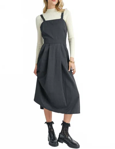 Sadie & Sage Olive Groves Front Pleat Midi Dress In Black