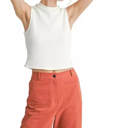 Sadie & Sage On A Stroll Cropped Tank In Ivory In White