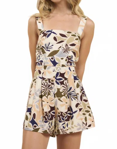 Sadie & Sage Open Road Romper With Belt In Multi