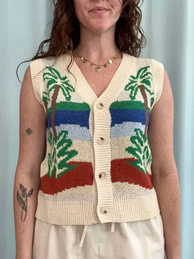 Sadie & Sage Palms Sweater Vest In Multi