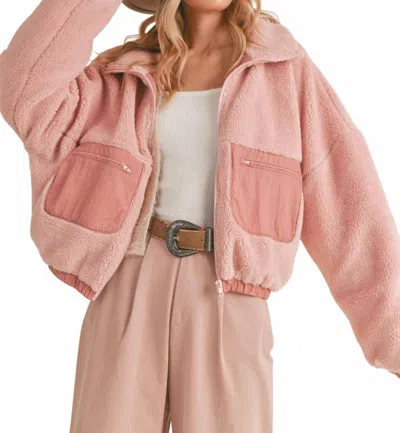 Sadie & Sage Pattty Fleece Jacket In Pink