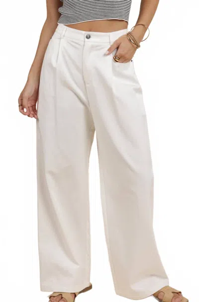 Sadie & Sage Porto Pleated Pants In White