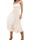 Sadie & Sage Positivity Gathered Midi Dress In Ivory In White