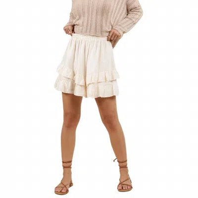 Sadie & Sage Positivity Ruffle Hem Mini Skirt In Ivory In White