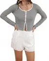 Sadie & Sage Prepster Striped Button Cardigan In Ivory/black In Multi