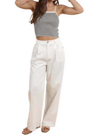 Sadie & Sage Prepster Striped Tank Top In Ivory Black In White