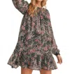 Sadie & Sage Pull Me In Whirred Mini Dress In Black Multi In Multi