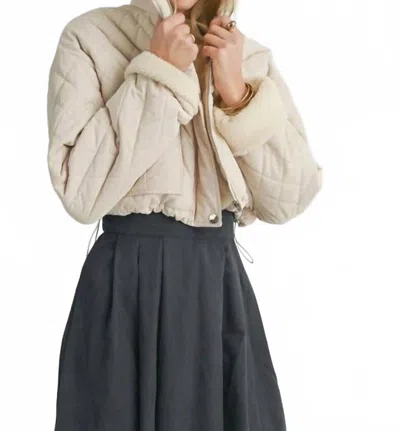 Sadie & Sage Quilted Jacket In Beige In White