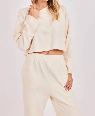 Sadie & Sage Relaxed Stay Crewneck Top In Ivory In Neutral