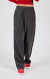 Sadie & Sage Relaxed Stay Wide Leg Sweatpants In Charcoal