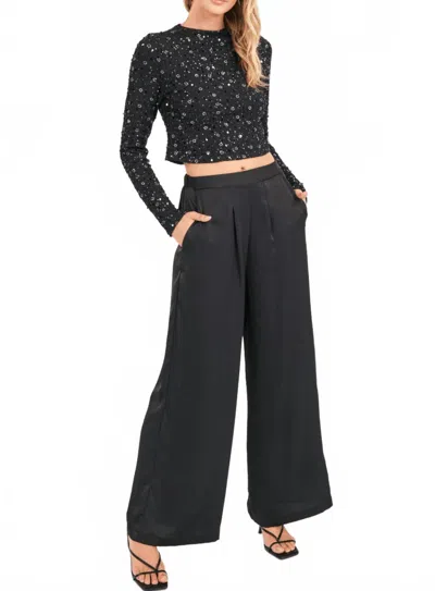Sadie & Sage Romy Pleated Pants In Black