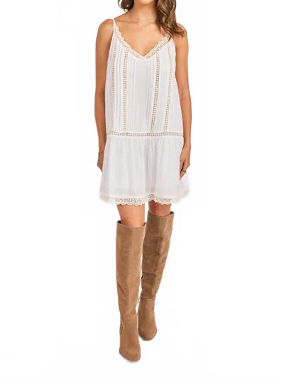 Sadie & Sage Rosabelle Refined Pintuck Mini Dress In Ivory In White
