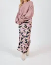 Sadie & Sage S & S Floral Maxi Skirt In Black/ Pink