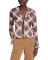 Sadie & Sage Sage The Label Almost Famous Tie Front Blouse In Brown