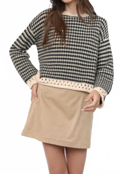 Sadie & Sage Samantha Stripes Sweater In Black Multi In Neutral