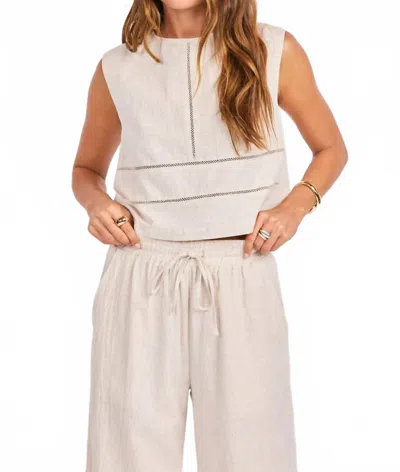 Sadie & Sage Sandbar Open Back Top In Natural In White