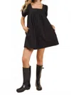 Sadie & Sage Shades On Babydoll Romper In Black In Black