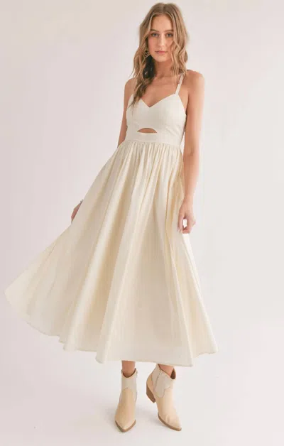 Sadie & Sage Shades On Front Cutout Midi Dress In Ivory In White