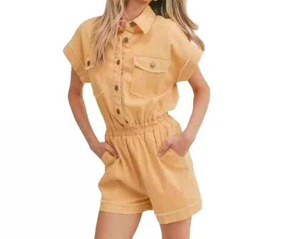 Sadie & Sage Shooting Star Romper In Mango In Yellow