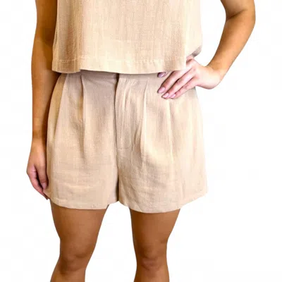 Sadie & Sage Shoreline Relaxed Pocket Shorts In Tan In Brown
