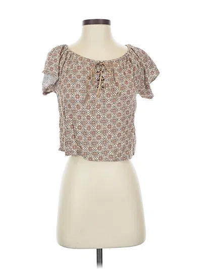 Pre-owned Sadie & Sage Short Sleeve Blouse In Brown