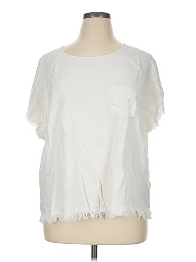 Pre-owned Sadie & Sage Short Sleeve Top White Square Neckline Tops