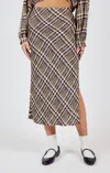 Sadie & Sage Side Slit Midi Skirt In Black Multi In Multi