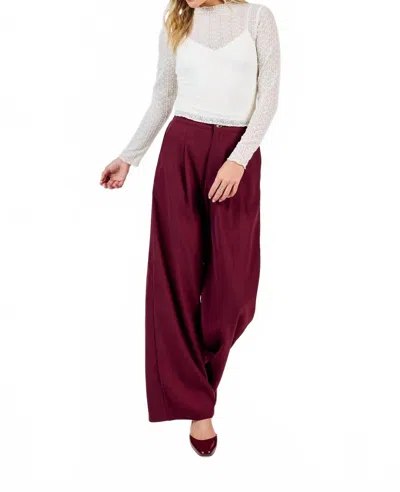 Sadie & Sage Silent Streets Pants In Wine In Multi