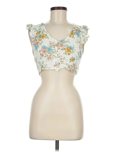 Pre-owned Sadie & Sage Sleeveless Blouse In White