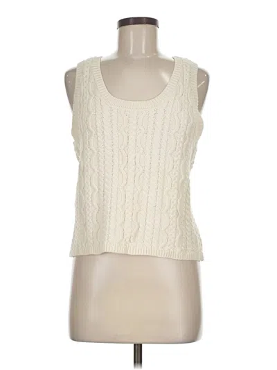 Pre-owned Sadie & Sage Sleeveless Top Ivory Scoop Neck Tops