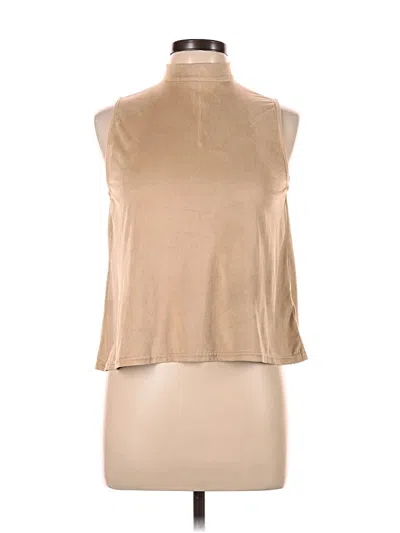 Pre-owned Sadie & Sage Sleeveless Top Tan Halter Neckline Tops In Brown